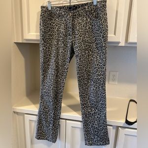 Rafaella Leopard Print Pant - Size 6 - black and grey